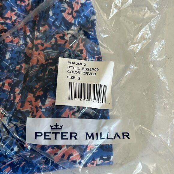 Peter Millar Men's Pink/Blue/Navy Seaside Print Swim Trunks, Size Small, NWT - Picture 3 of 11